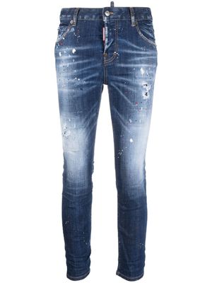 DSQUARED2 jean skinny à effet délavé - Bleu
