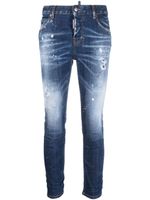 DSQUARED2 jean skinny à effet délavé - Bleu - thumbnail