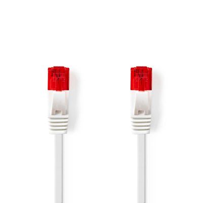 Nedis CCGL85215WT05 Cat6-kabel Rj45 Male Rj45 Male U/utp 0.50 M Snagless Plat Pvc Wit Label