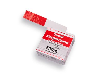 AFZETBAND ROOD/WIT 80MMX500M