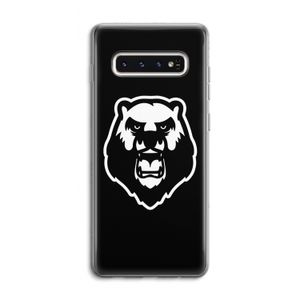 Angry Bear (black): Samsung Galaxy S10 4G Transparant Hoesje