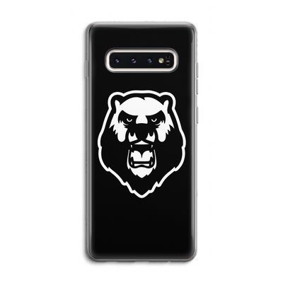 Angry Bear (black): Samsung Galaxy S10 4G Transparant Hoesje