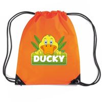 Ducky het eendje trekkoord rugzak / gymtas oranje voor kinderen   - - thumbnail