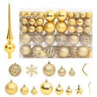 vidaXL 111-delige Kerstballenset polystyreen goudkleurig - thumbnail