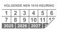 Keuringssticker volgende NEN 1010 keuring rechthoek  50 x 25 mm - 100 stuks (op rol)