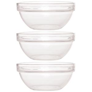 Luminarc glazen schaal/kom - 3x - Dia 20 cm - Sla/salade serveren - Schalen/kommen van glas