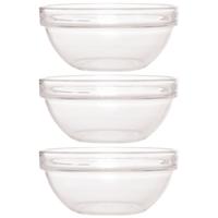 Luminarc glazen schaal/kom - 3x - Dia 20 cm - Sla/salade serveren - Schalen/kommen van glas