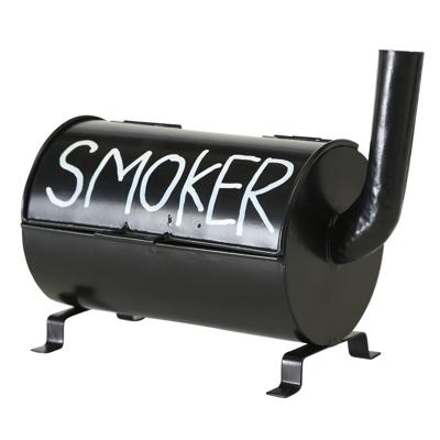 Terras asbak Smoker - zwart - 20 x 11 x 17 cm - Buiten asbakken - Tafelaccessoires - Tuin artikelen