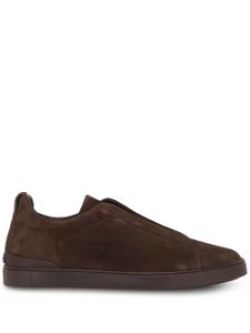 Zegna baskets en daim - Marron