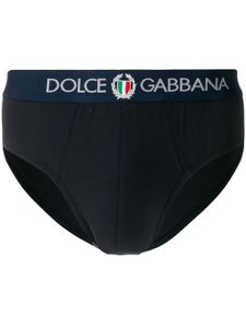 Dolce & Gabbana slip à logo brodé - Bleu