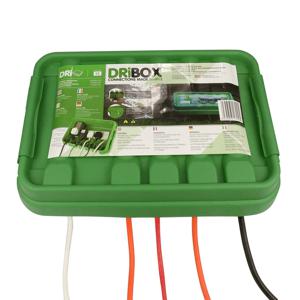 Waterdichte behuizing dribox groen voor adapter en controller