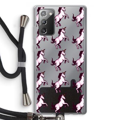 Musketon Unicorn: Samsung Galaxy Note 20 / Note 20 5G Transparant Hoesje met koord