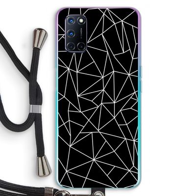 Geometrische lijnen wit: Oppo A72 Transparant Hoesje met koord