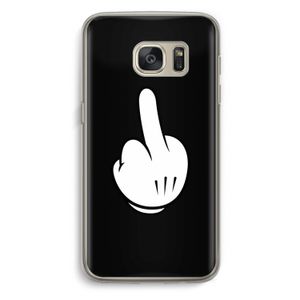 Middle finger black: Samsung Galaxy S7 Transparant Hoesje