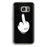 Middle finger black: Samsung Galaxy S7 Transparant Hoesje