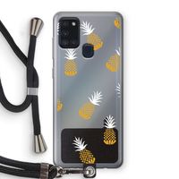 Ananasjes: Samsung Galaxy A21s Transparant Hoesje met koord