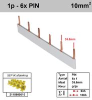 SEP Verdeelkam 1f pin 6 mod 18mm grijs P01106G00