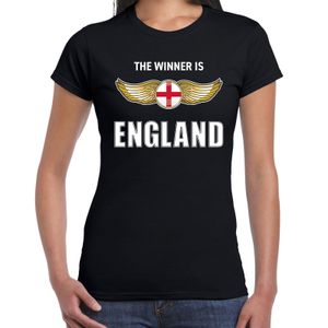 The winner is England / Engeland t-shirt zwart voor dames