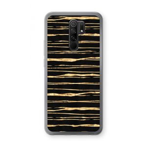 Gouden strepen: Xiaomi Redmi 9 Transparant Hoesje