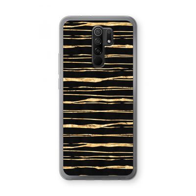 Gouden strepen: Xiaomi Redmi 9 Transparant Hoesje