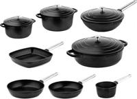 Westinghouse Pannenset Performance zwart - complete pannenset - inductie en alle andere warmtebronnen - 8 Delig