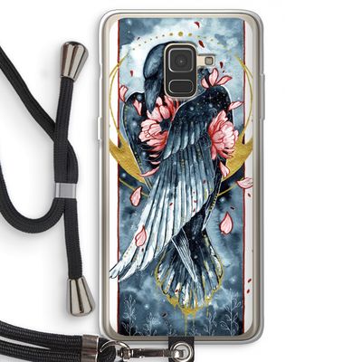 Golden Raven: Samsung Galaxy A8 (2018) Transparant Hoesje met koord