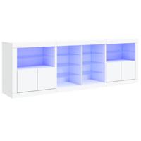 vidaXL Dressoir met LED-verlichting 202x37x67 cm wit - thumbnail