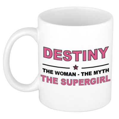 Destiny The woman, The myth the supergirl cadeau koffie mok / thee beker 300 ml Destiny The woman, The myth the supergirl cadeau koffie mok / thee beker 300 ml