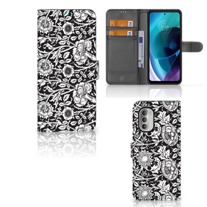 Motorola Moto G51 5G Hoesje Black Flowers