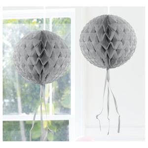 Decoratie bol - zilver - 30 cm - crepe papier - versiering - feestversiering