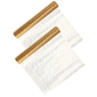 Home & Styling decoratie stof/tafellopers - 2x - goud - streep - 30 x 500 cm - polyester - thumbnail