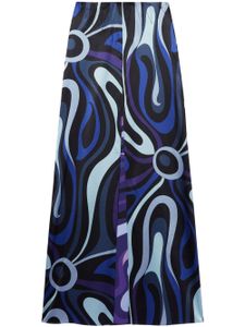 PUCCI jupe longue à imprimé Marmo - Bleu