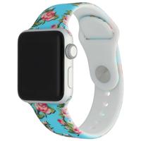 Apple Watch Print Sport Band - Pioen Lichtblauw - 44, 45, 46 & 49mm