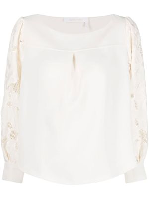 See by Chloé blouse à manches brodées - Tons neutres