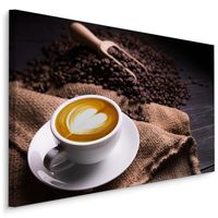 Schilderij - Latte Koffie met Liefde, premium Print - thumbnail