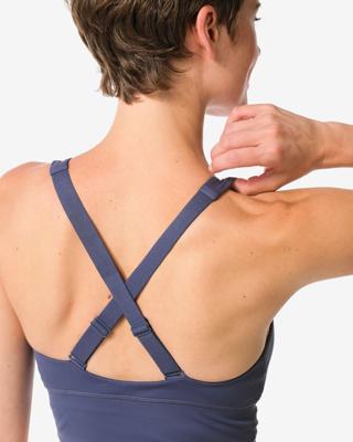 HEMA Voorgevormde sportbh light support zonder beugel donkerblauw (donkerblauw)