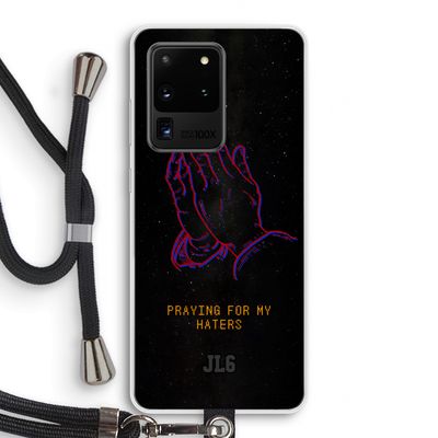 Praying For My Haters: Samsung Galaxy S20 Ultra Transparant Hoesje met koord