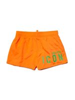 DSQUARED2 KIDS short de bain élastiqué à logo imprimé - Orange - thumbnail