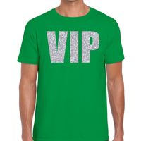 VIP zilver glitter tekst t-shirt groen heren - thumbnail