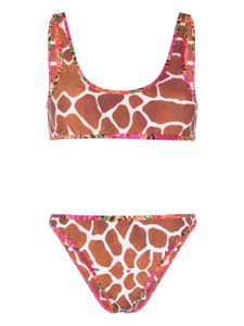 Reina Olga bikini Coolio à imprimé giraffe - Marron