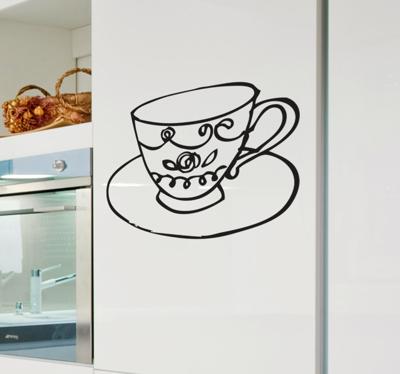 Sticker theekop bordje