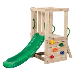 SwingKing Mari Small Speeltoestel met Glijbaan Hout Naturel/Groen