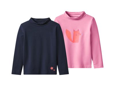 lupilu Set van 2 kinder thermoshirts (Donkerblauw/roze, 98/104)