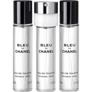 Bleu de eau de toilette reisverstuiver navullingen, 3x 20 ml