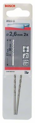 Bosch Accessoires Metaalboren HSS-G, Standard 2,6 x 30 x 57 mm 2st - 2608585910
