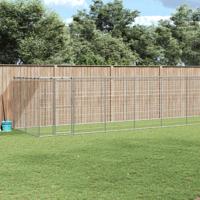 Hondenkennel met dak 21,78 m² gegalvaniseerd staal
