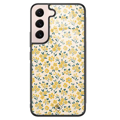 Samsung Galaxy S22 glazen hardcase - Yellow garden