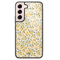 Samsung Galaxy S22 glazen hardcase - Yellow garden