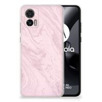 Motorola Edge 30 Neo TPU Siliconen Hoesje Marble Pink - Origineel Cadeau Vriendin