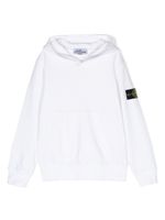 Stone Island Junior hoodie en coton à patch logo - Blanc